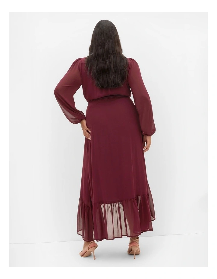 Rylie Wrap Maxi Dress in Burgundy image 2