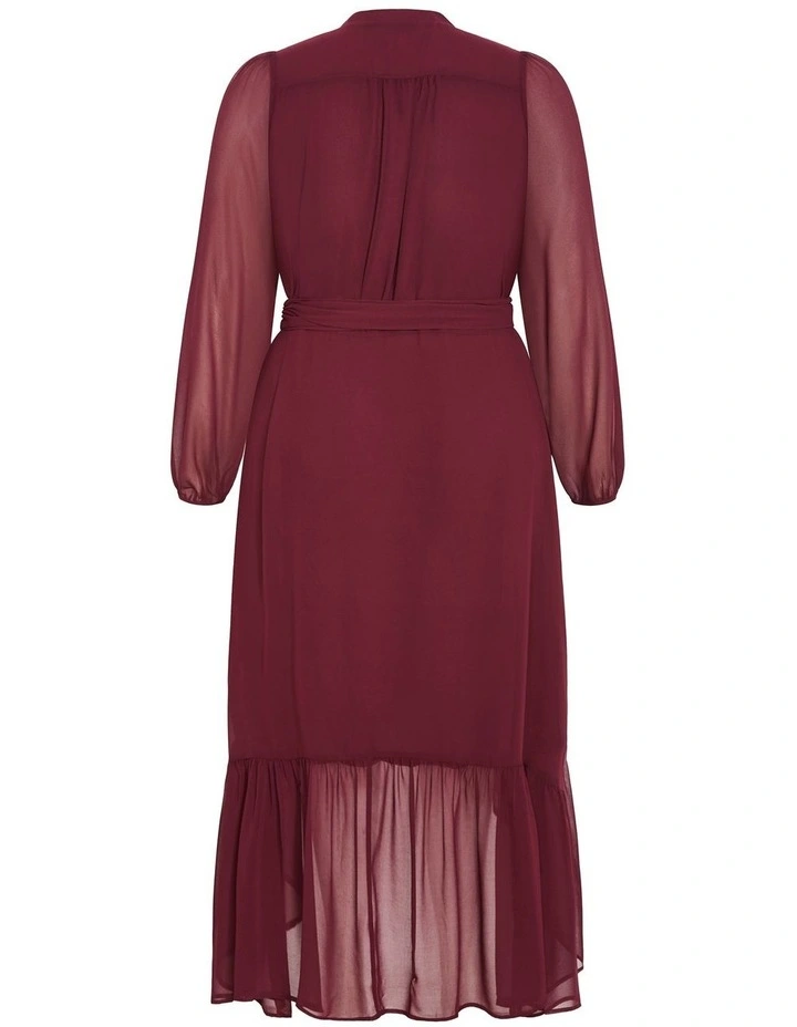 Rylie Wrap Maxi Dress in Burgundy image 4