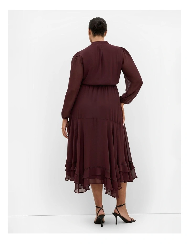 Yasmine Long Sleeve Maxi Dress in Chocolate image 2