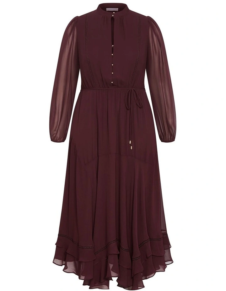 Yasmine Long Sleeve Maxi Dress in Chocolate image 3
