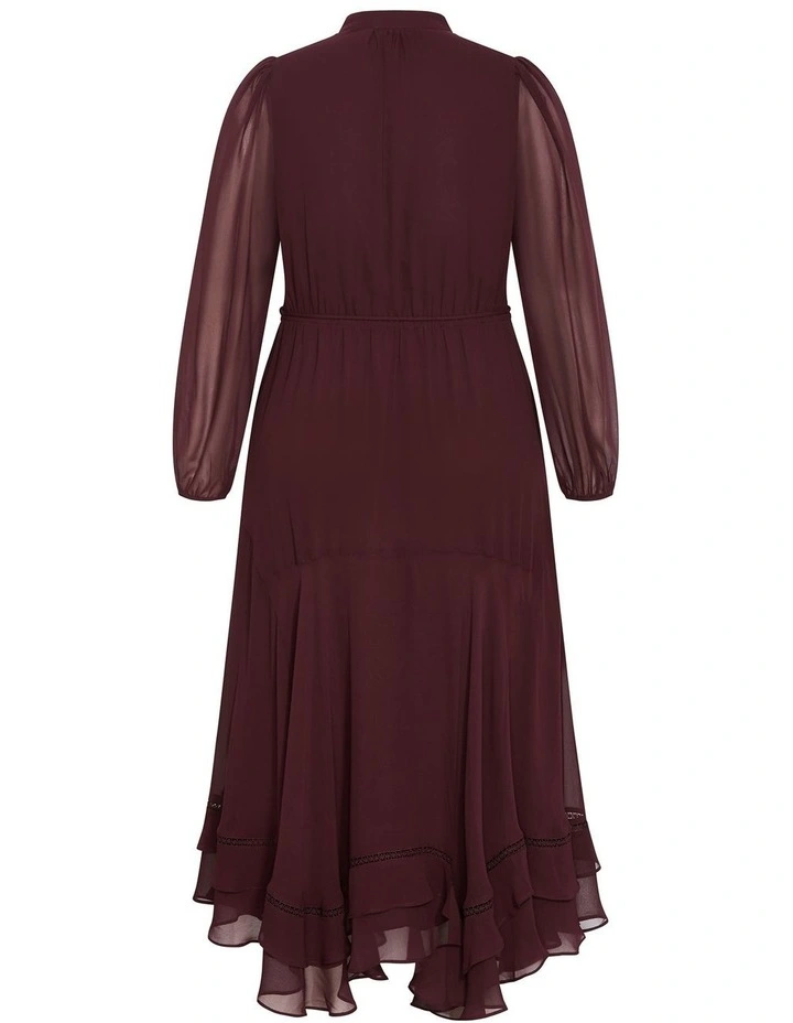Yasmine Long Sleeve Maxi Dress in Chocolate image 4