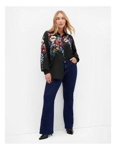Phoebe Bloom Print Shirt in Black