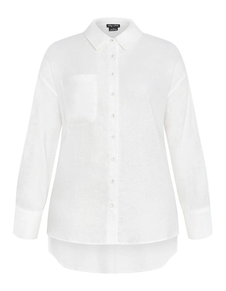Lana Hi Lo Shirt in White image 3