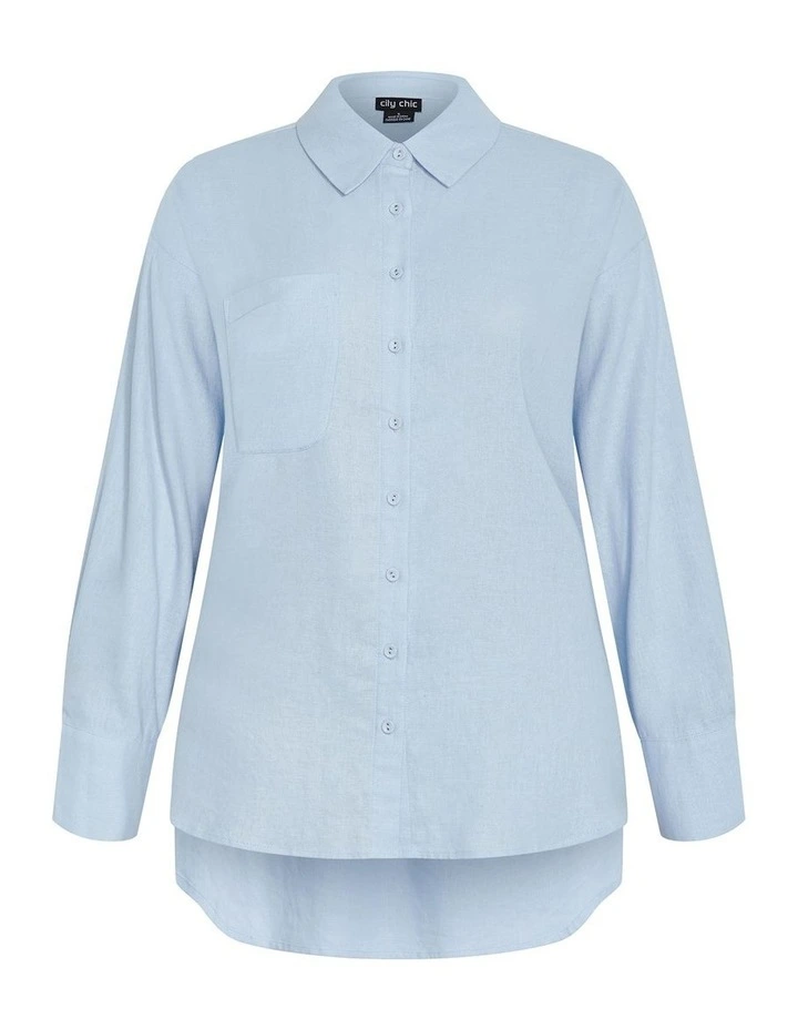 Lana Hi Lo Shirt in Sky Blue image 3