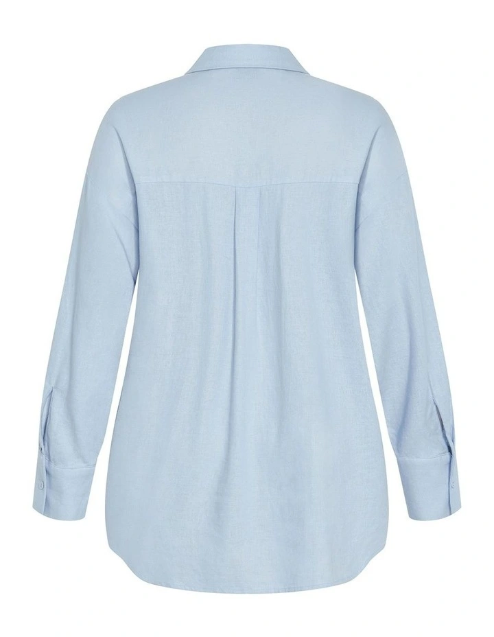 Lana Hi Lo Shirt in Sky Blue image 4