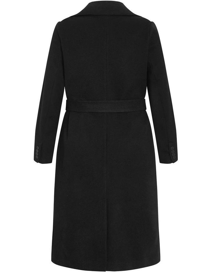 Riley Row Belted Coat in Black image 4