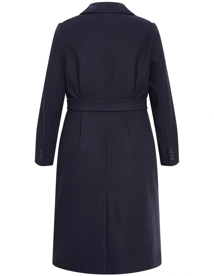 Riley Row Belted Coat in Navy Blue image 4