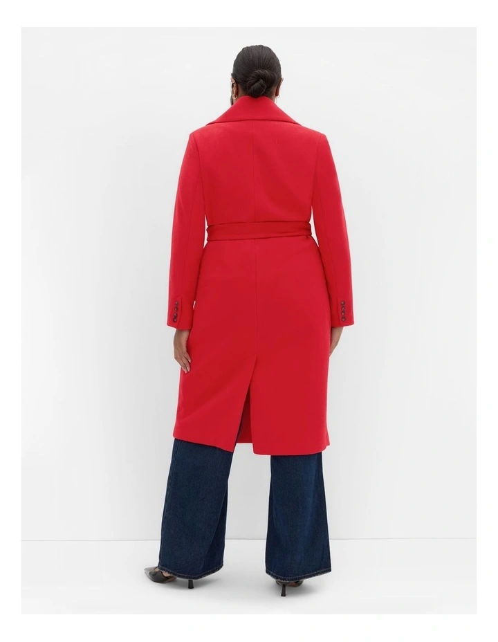 Riley Row Belted Coat in Red image 2