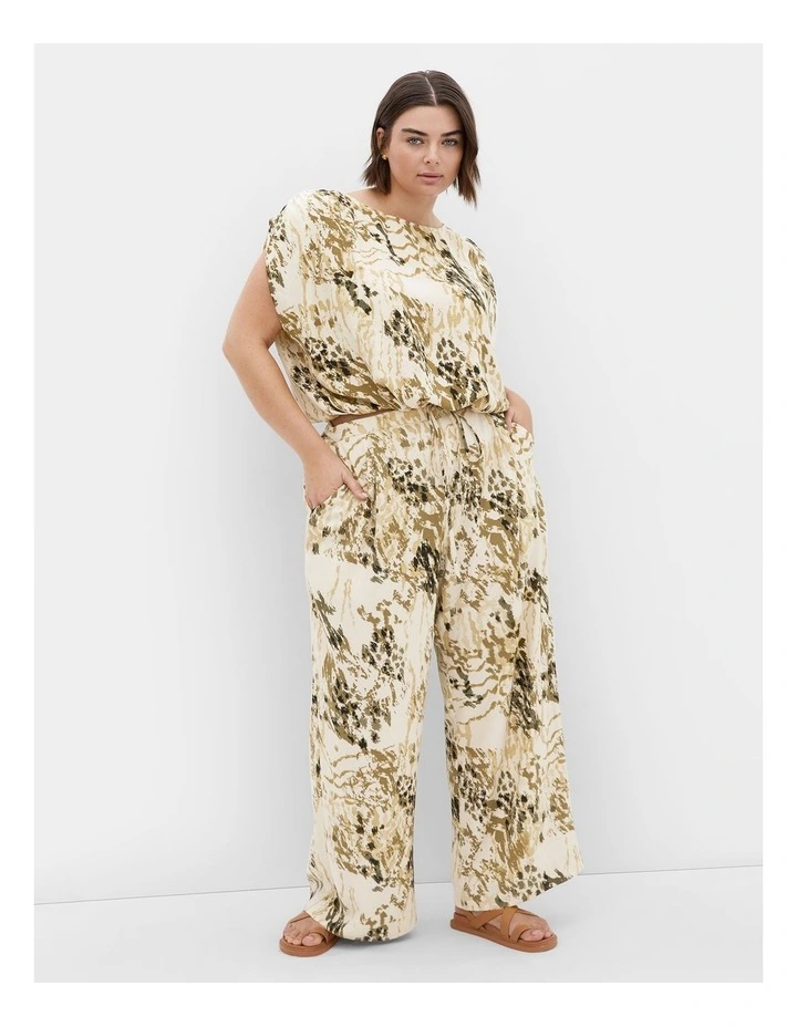 Elise Print Top in Beige image 1
