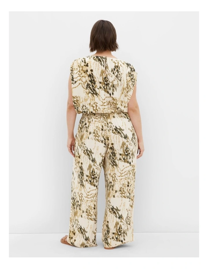 Elise Print Top in Beige image 2
