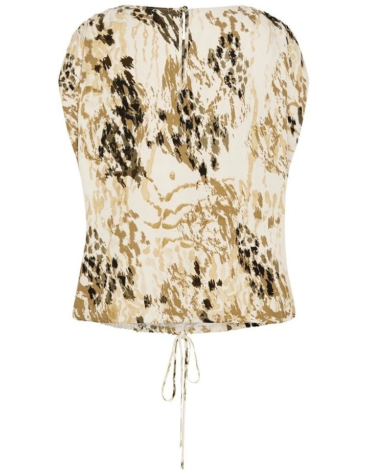 Elise Print Top in Beige image 4