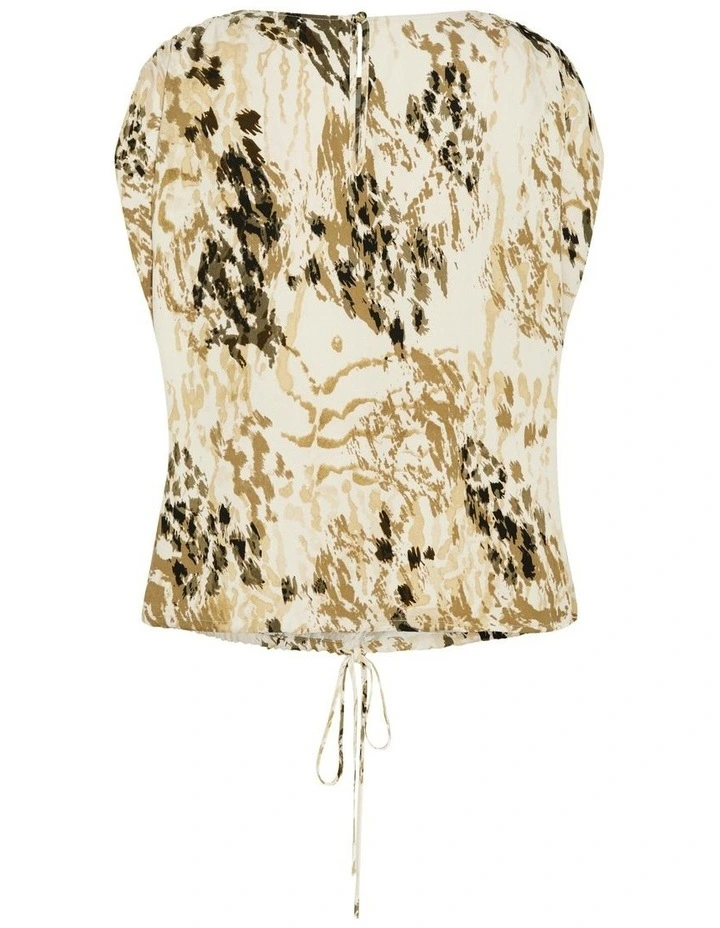 Elise Print Top in Beige image 6