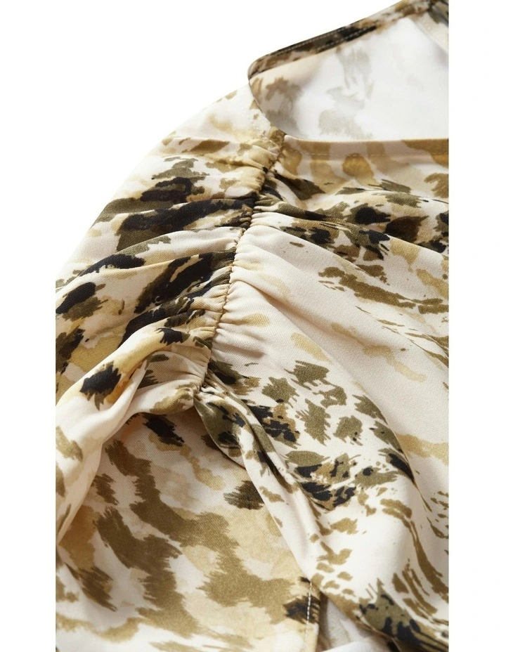 Elise Print Top in Beige image 7