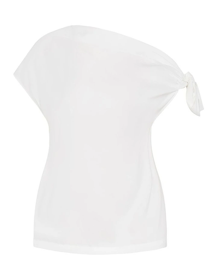 Elisa Off Shoulder Top in White image 3