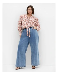 Selena Print Shirt in Bisque