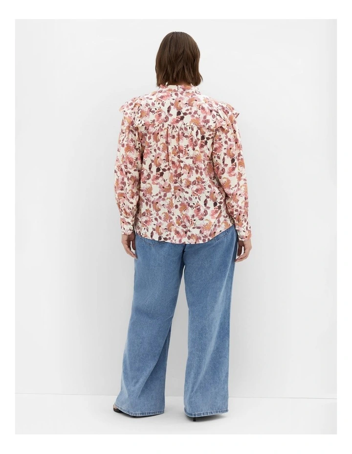 Selena Print Shirt in Bisque image 2