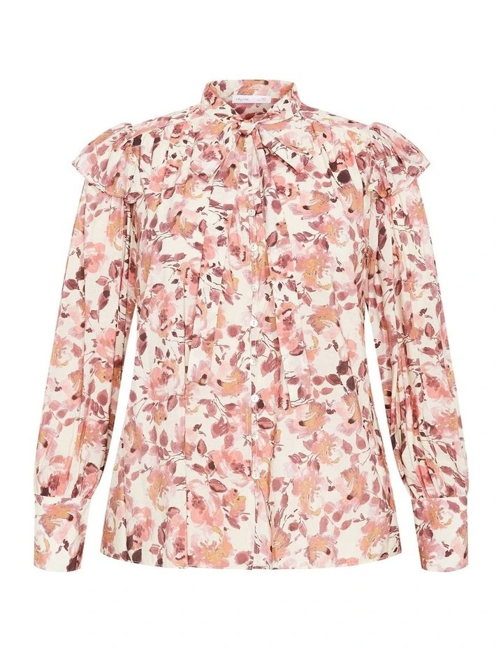 Selena Print Shirt in Bisque image 4
