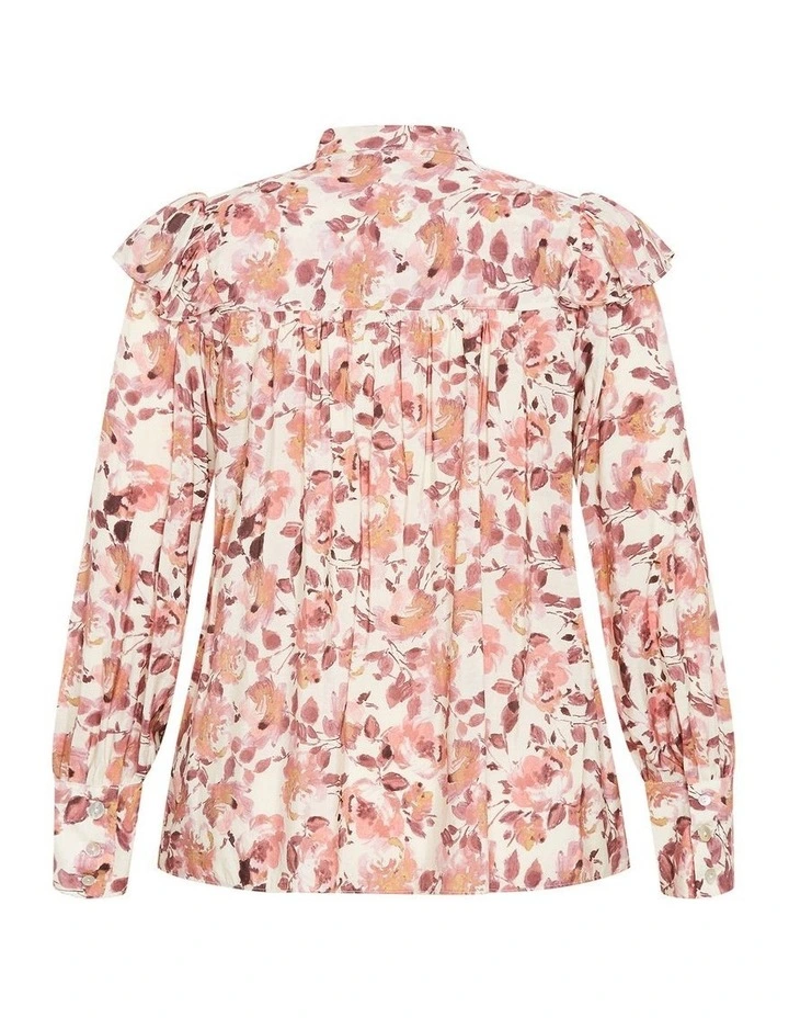 Selena Print Shirt in Bisque image 5