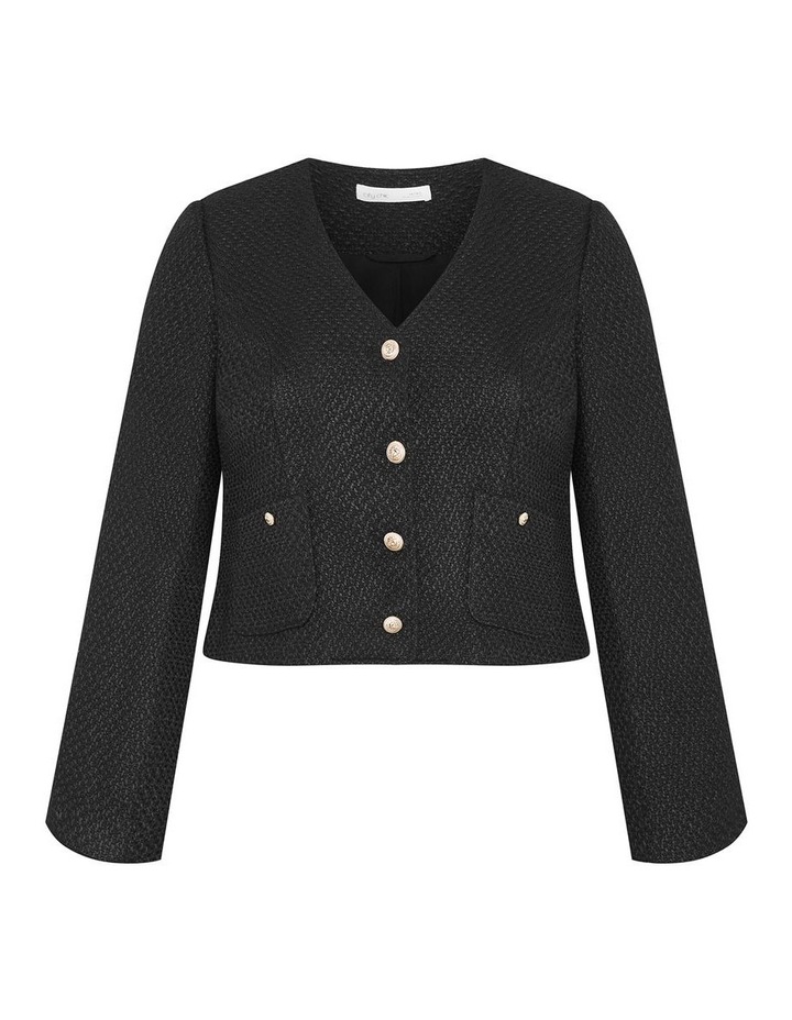 City Chic Annabelle Boucle Jacket in Black | MYER