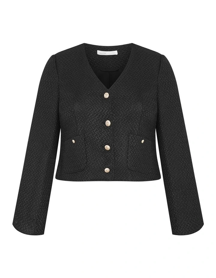 Annabelle Boucle Jacket in Black image 3