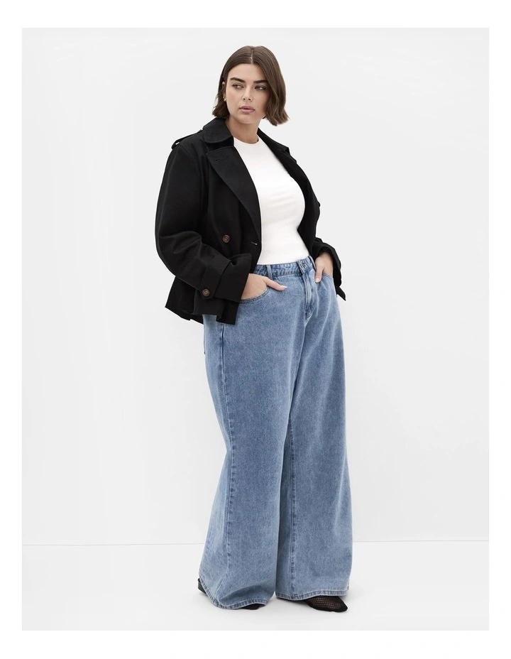 Leah Crop Trench in Black image 1