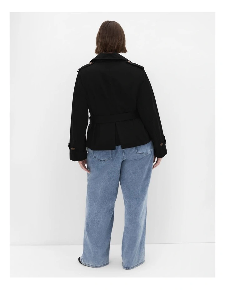 Leah Crop Trench in Black image 2