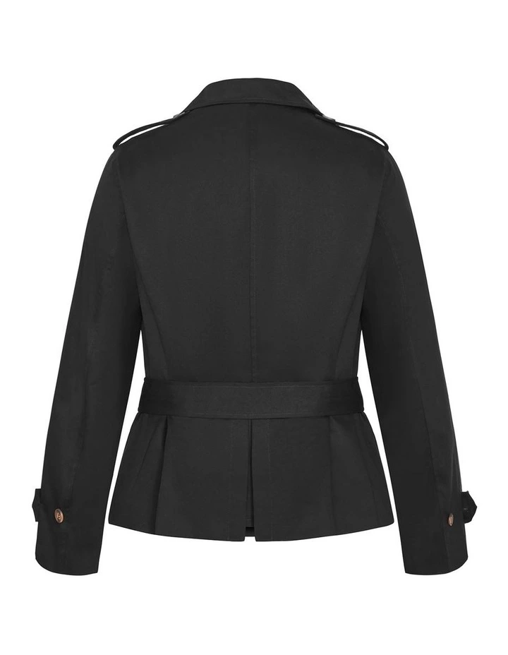 Leah Crop Trench in Black image 4