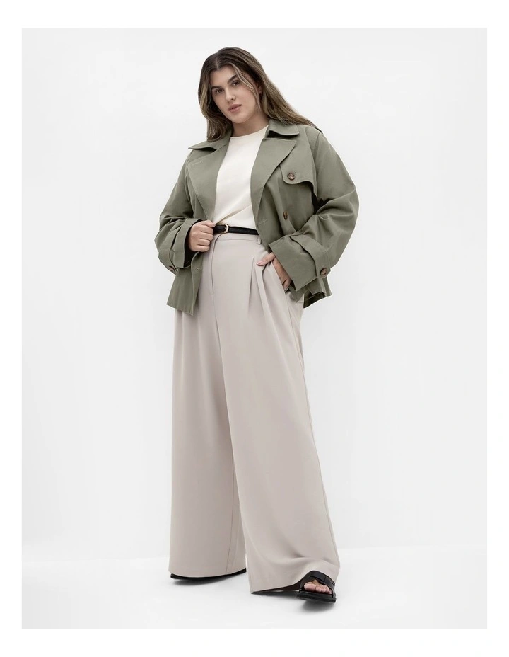 Leah Crop Trench in Olive image 1