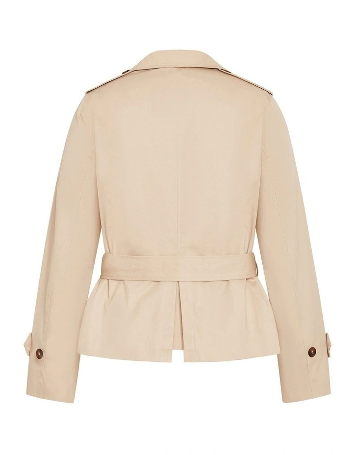Leah Crop Trench in Taupe image 4
