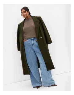 Naomi Longline Coat in Hunter Green