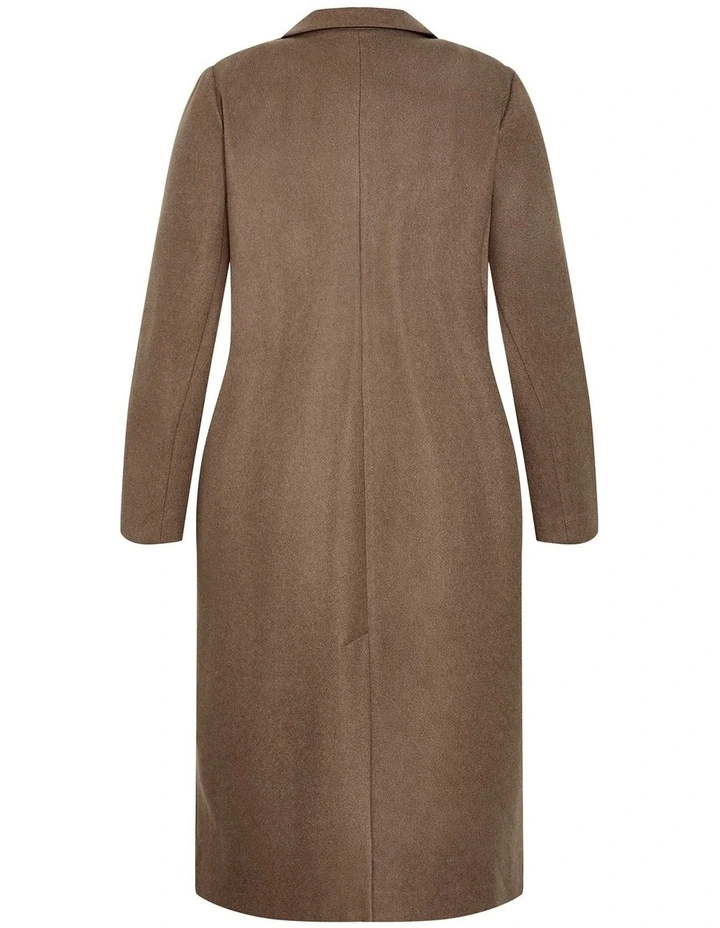 Naomi Longline Coat in Taupe image 4
