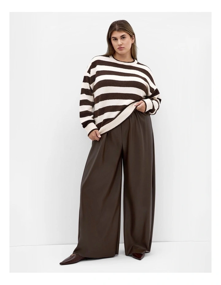 Halle Stripe Knit Jumper in Cream image 1