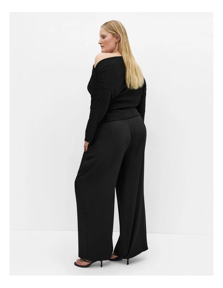 Imani Off Shoulder Long Sleeve Top in Black image 2