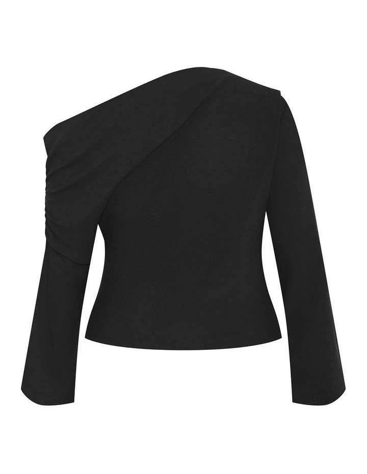 Imani Off Shoulder Long Sleeve Top in Black image 4