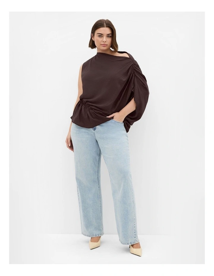 Ariel Asymmetrical Top in Dark Chocolate image 1
