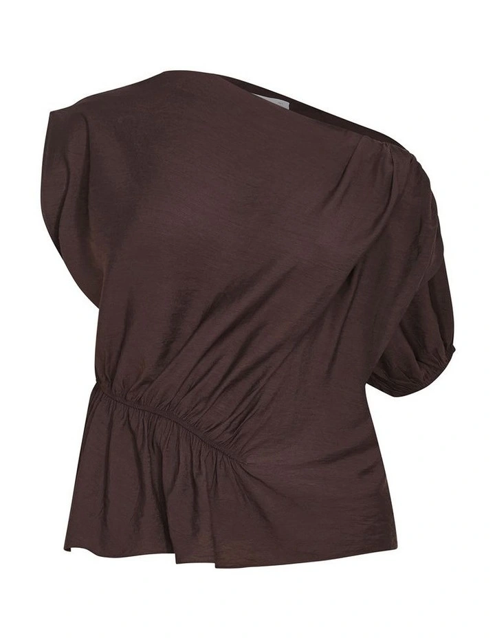 Ariel Asymmetrical Top in Dark Chocolate image 3