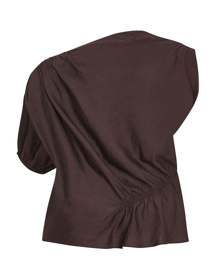 Ariel Asymmetrical Top in Dark Chocolate image 4