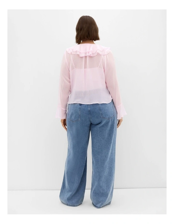 Luscious Sheer Ruffles Top in Pout Pink image 2