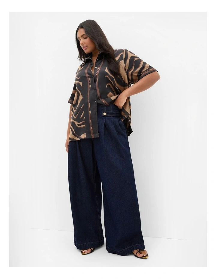 Cara Abstract Print Shirt in Cocoa image 1