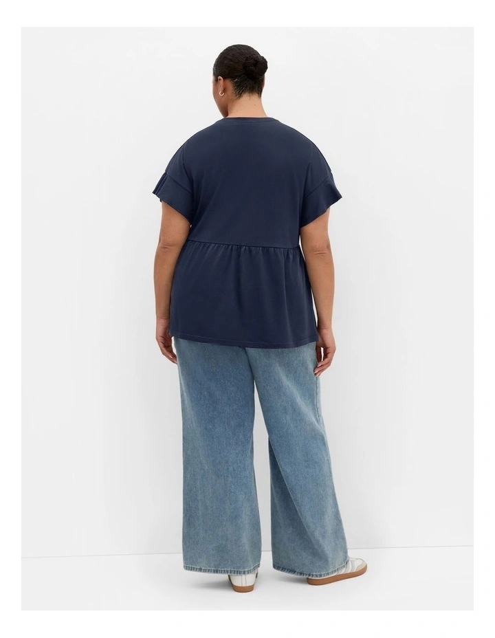 Amelia Peplum Tee in Navy image 2