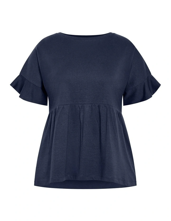 Amelia Peplum Tee in Navy image 3