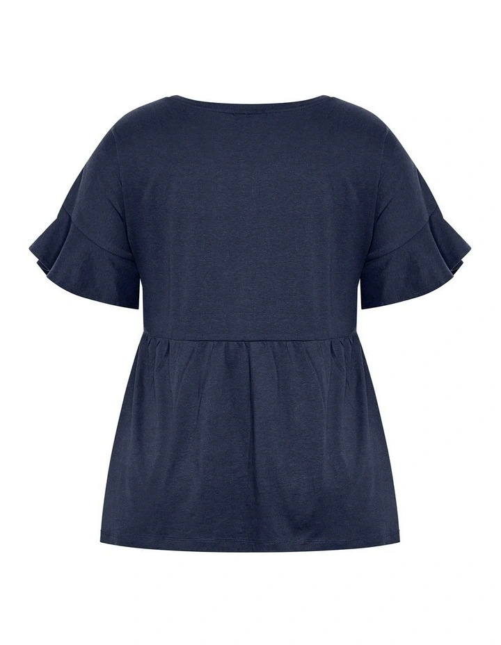 Amelia Peplum Tee in Navy image 4