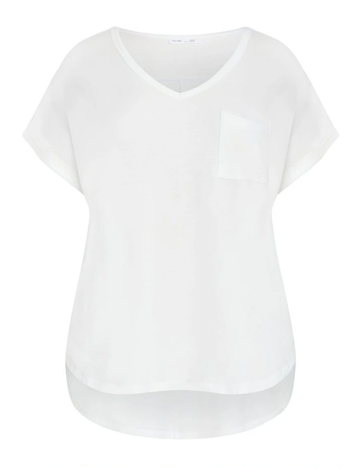 Kiran Hi-Lo Tee in Ivory image 3