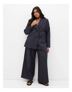 Karla Pinstripe Blazer in Navy