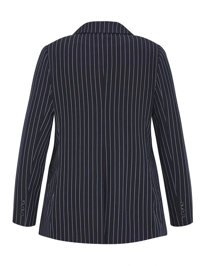 Karla Pinstripe Blazer in Navy image 4