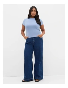 Karla Short Sleeve Tee in Dusty Blue