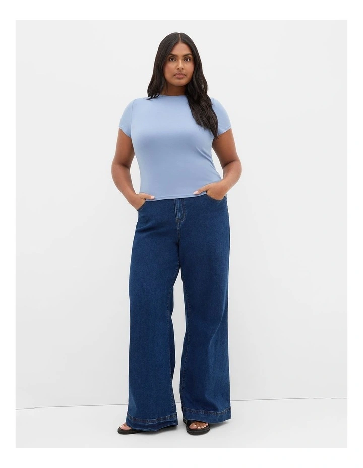 Karla Short Sleeve Tee in Dusty Blue image 1