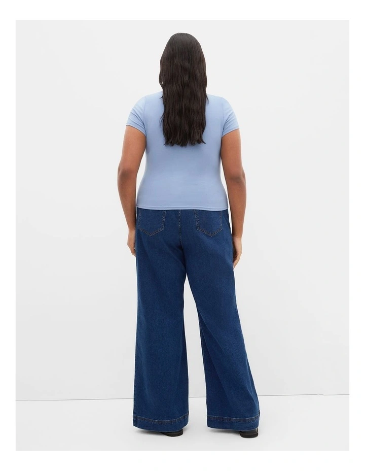 Karla Short Sleeve Tee in Dusty Blue image 2