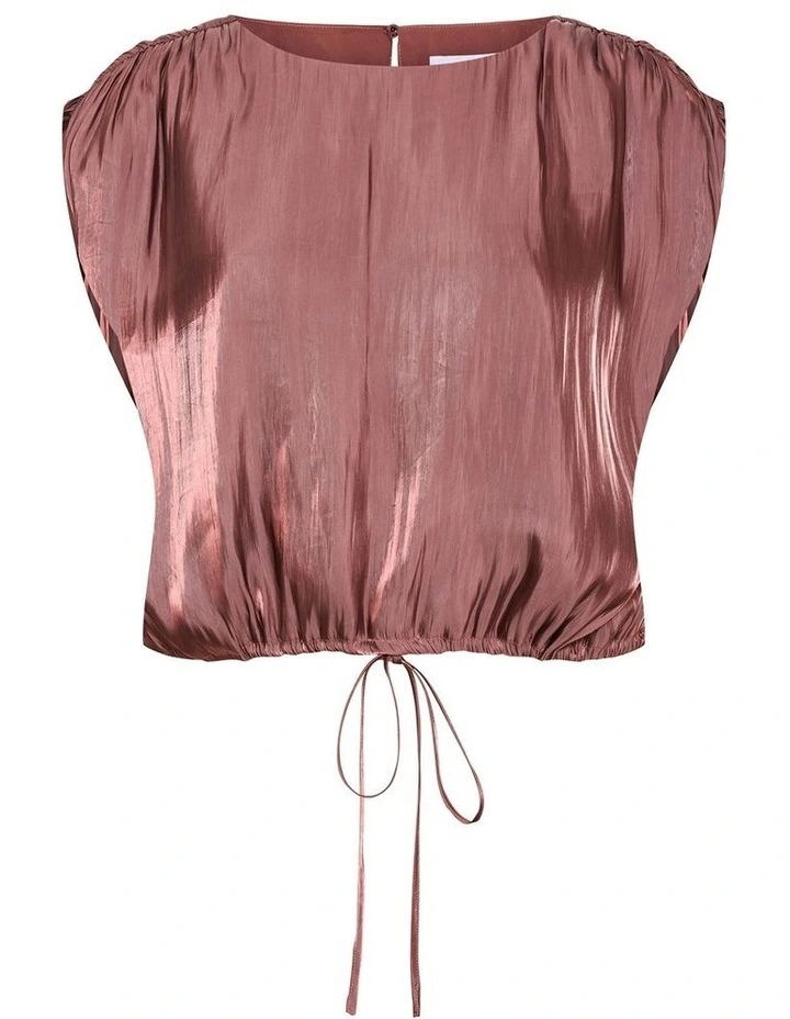 Camilla Hem Detail Top in Desert Rose image 4