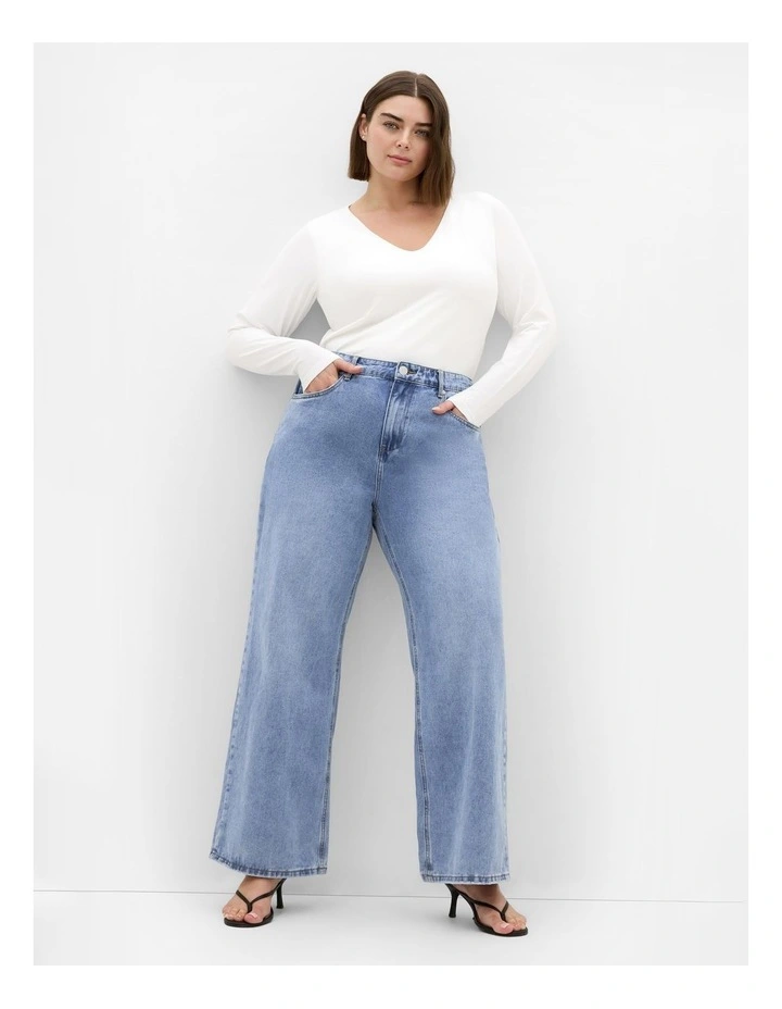 Annie V Neck Top in White image 1